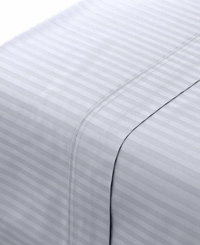 Fairfield Square Brookline 1400TC 6Pc Sheet Set King Sky Blue Stripe $230