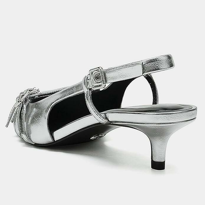 INC Womens Capeka Slingback Pumps Silver Triple Strap 7.5 MSRP $99