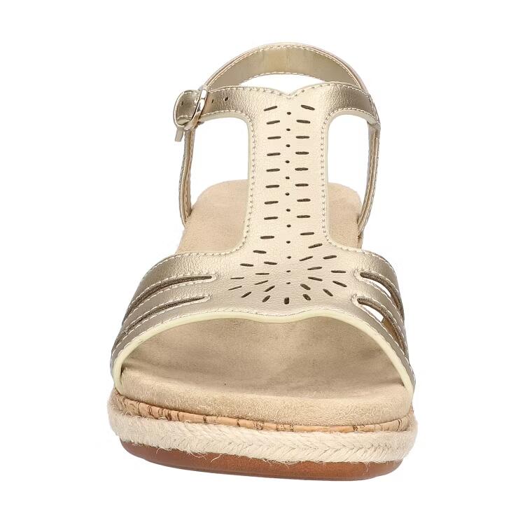 Easy Street Womens Dorinda Wedge Sandals Gold Size 9.5 New $70