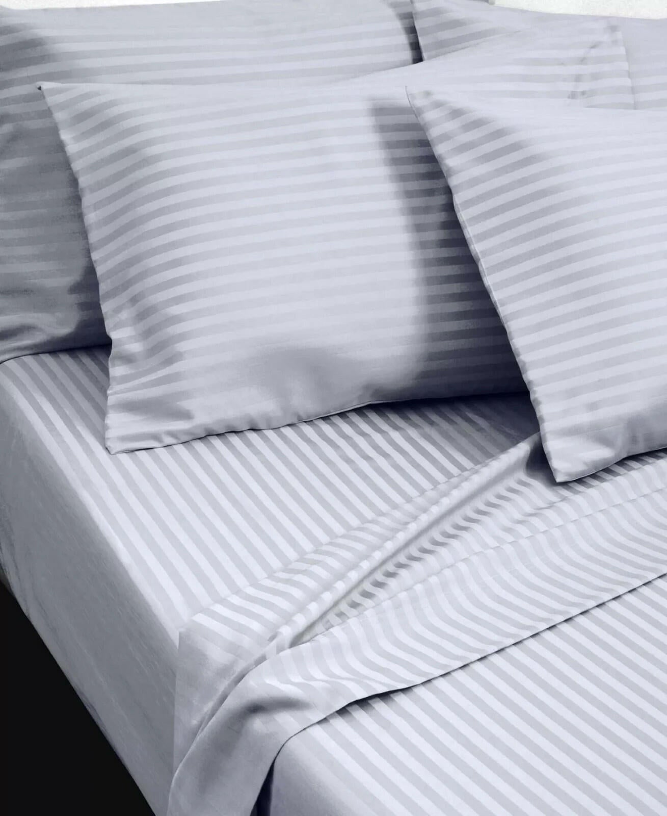 Fairfield Square Brookline 1400TC 6Pc Sheet Set King Sky Blue Stripe $230