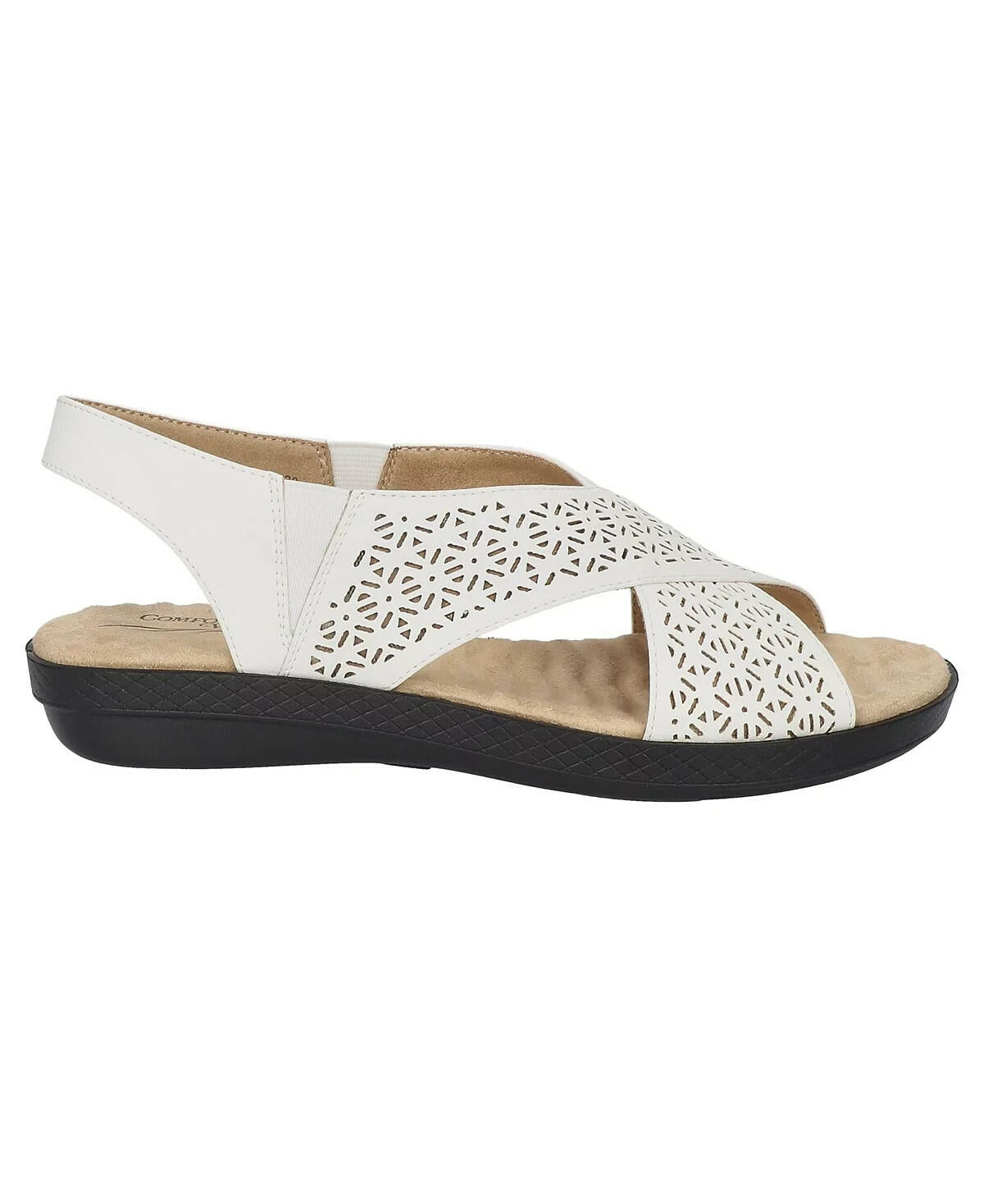 Easy Street Womens Claudia Comfort Wave Sandals White 8.5 MSRP $55