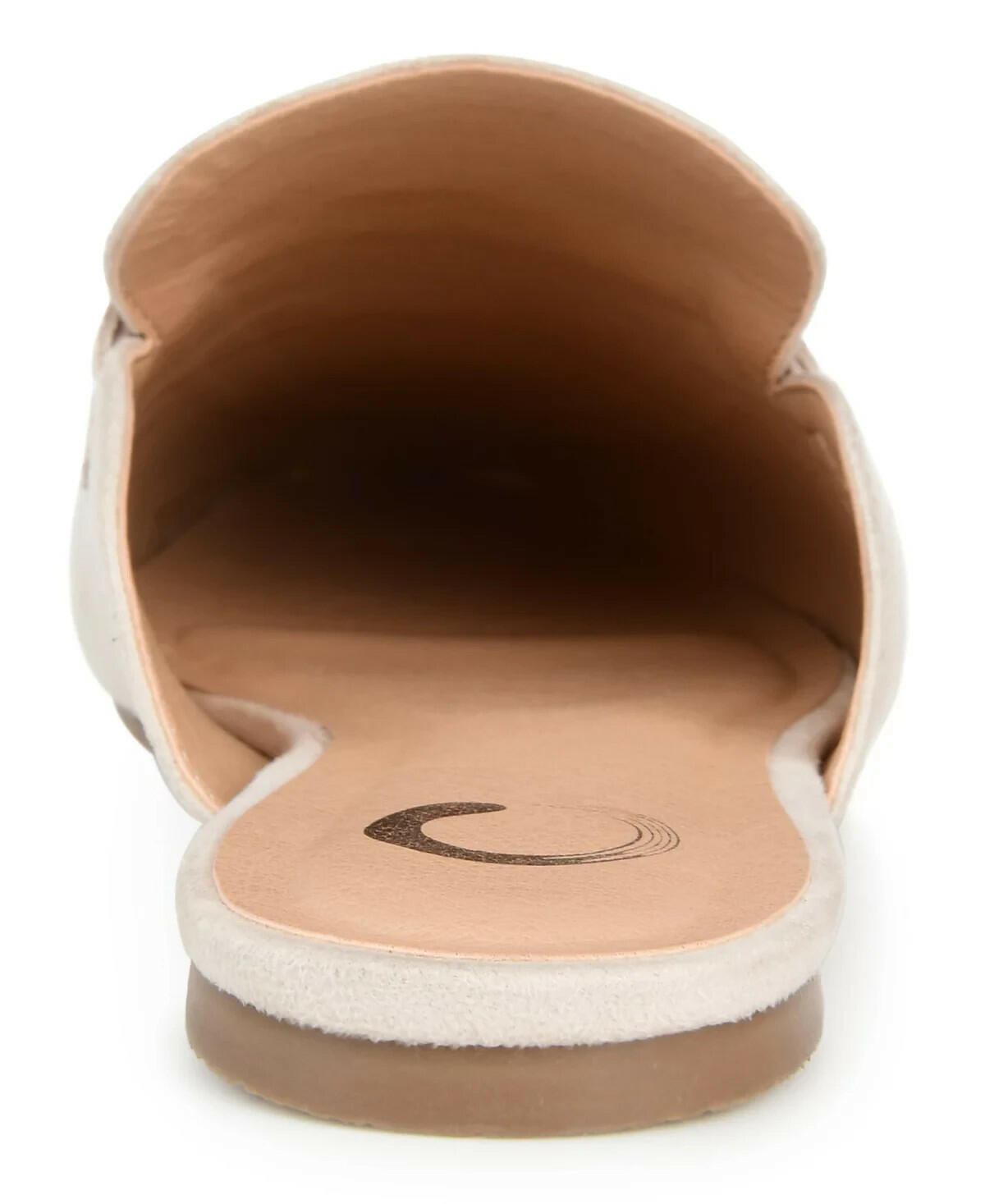 Journee Collection Womens Ameena Mule Flats Beige Faux Leather 8 MSRP $60