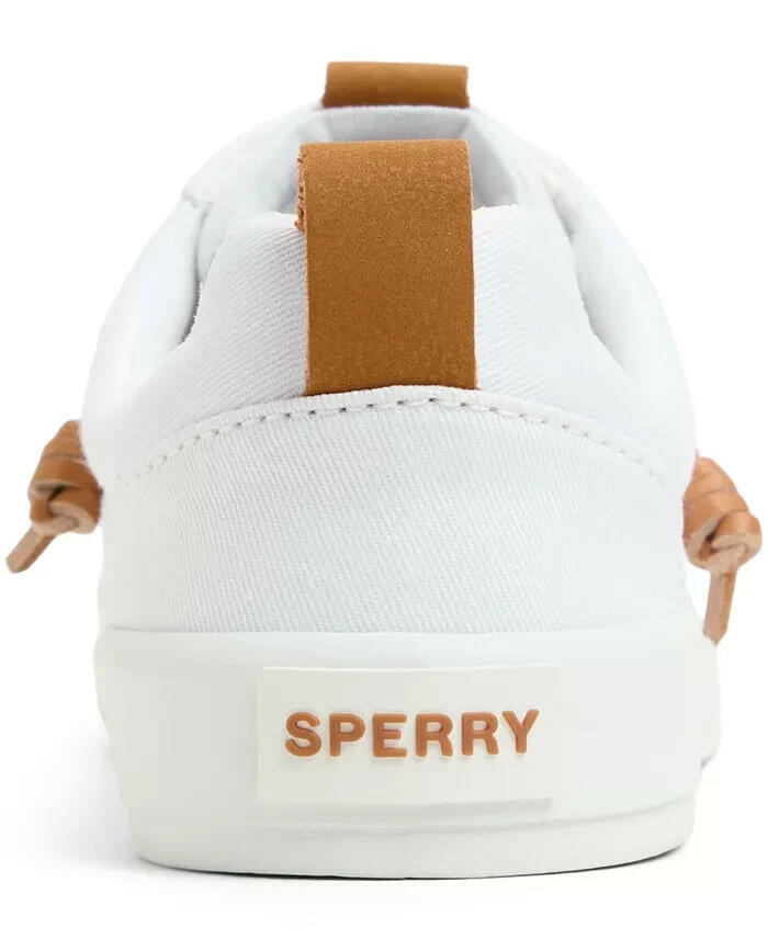 Sperry Womens Bermuda Beach Twill Lace Up Sneakers White 8 $70