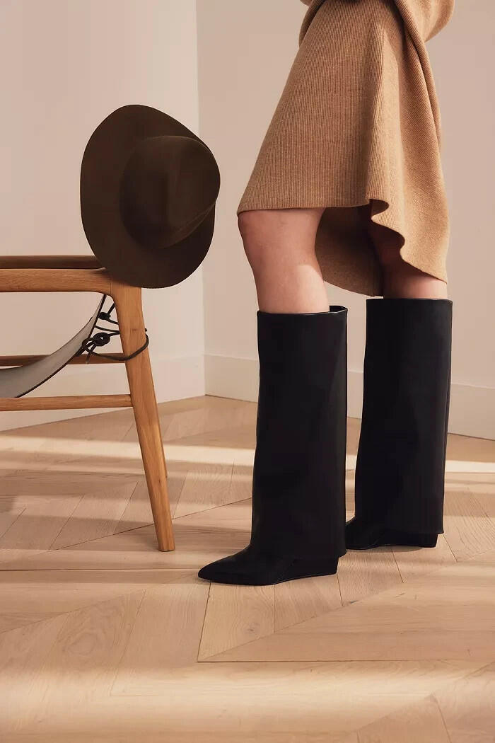 Madden Girl Evander Cuffed Knee High Wedge Boot Snake 7 New $149