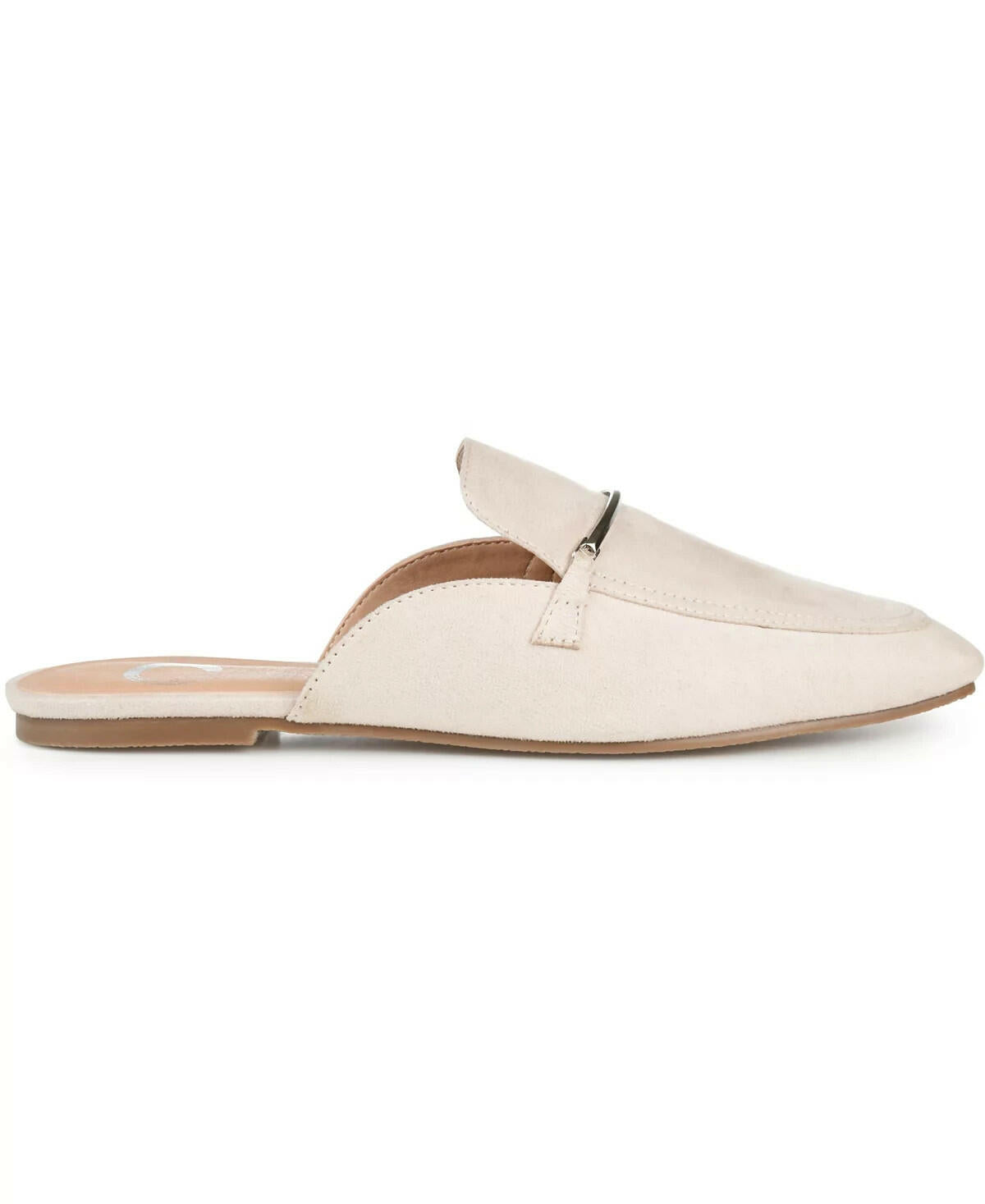Journee Collection Womens Ameena Mule Flats Beige Faux Leather 8 MSRP $60