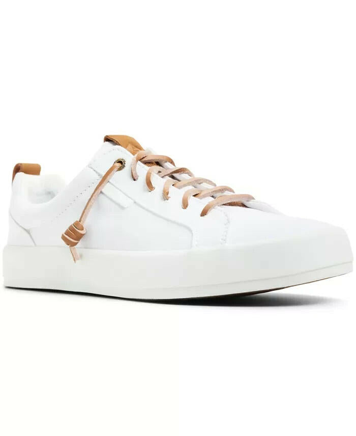 Sperry Womens Bermuda Beach Twill Lace Up Sneakers White 8 $70