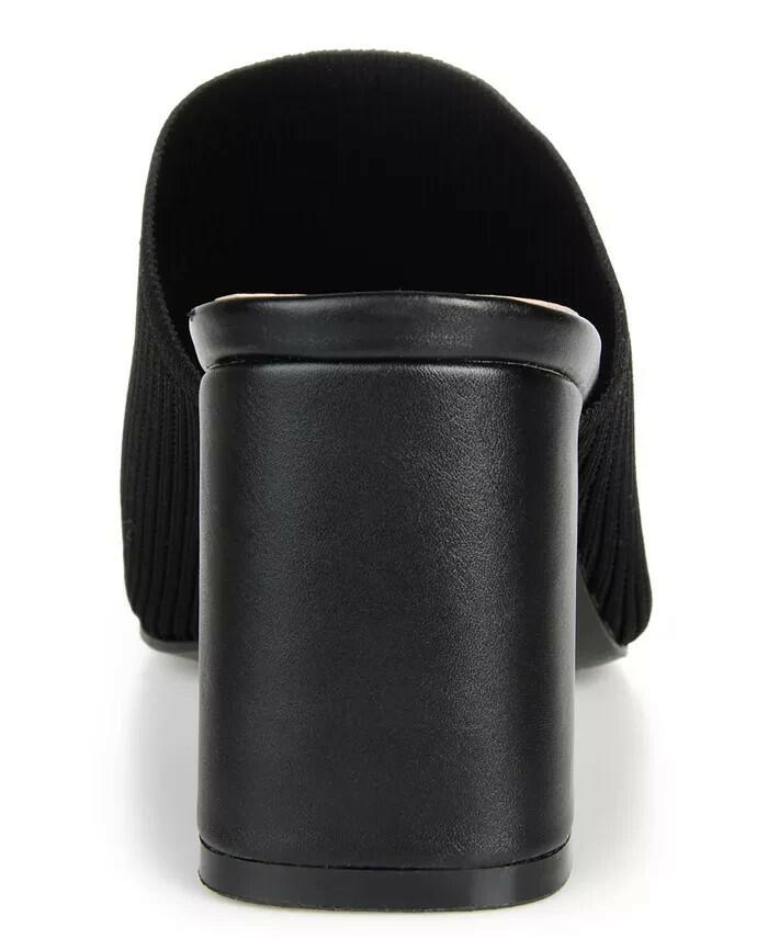 Journee Collection Lorenna Block Heel Slide Sandal Black 8 New $87