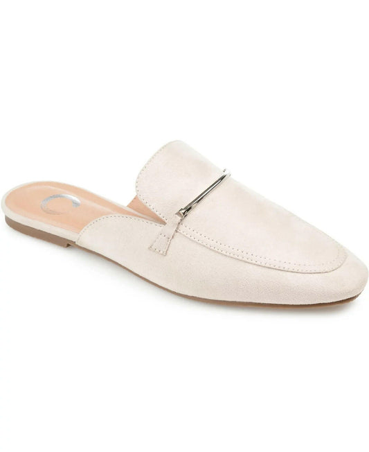 Journee Collection Womens Ameena Mule Flats Beige Faux Leather 8 MSRP $60