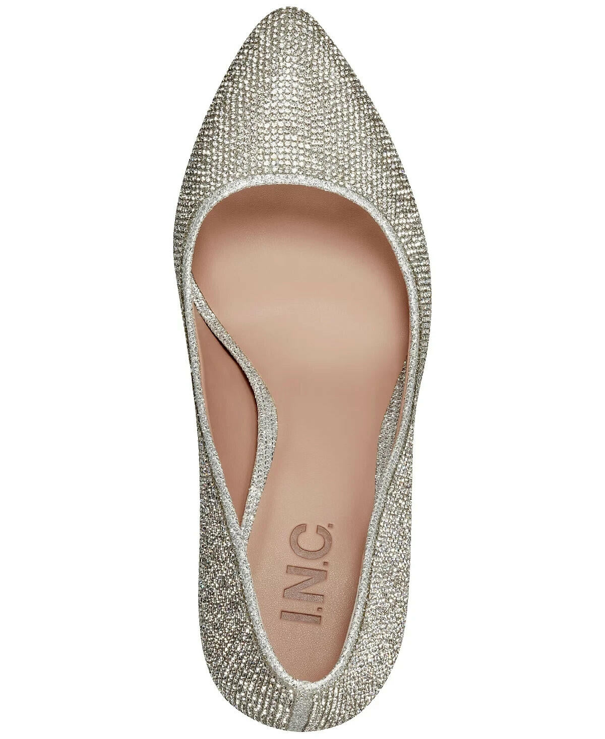 INC Womens Zitah Embellished Pointed Toe Pumps Silver Crystal 6.5 MSRP $89