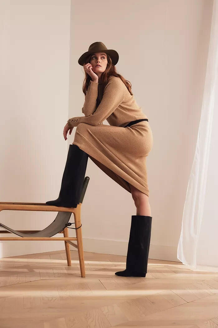 Madden Girl Evander Cuffed Knee High Wedge Boot Snake 7 New $149
