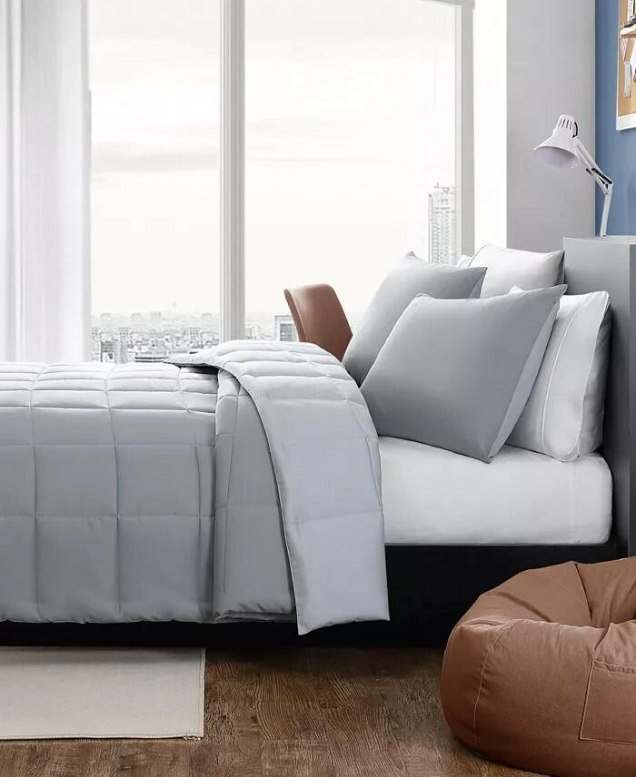 Nautica Longdale 3-Pc King Comforter Set Gray Reversible MSRP $195