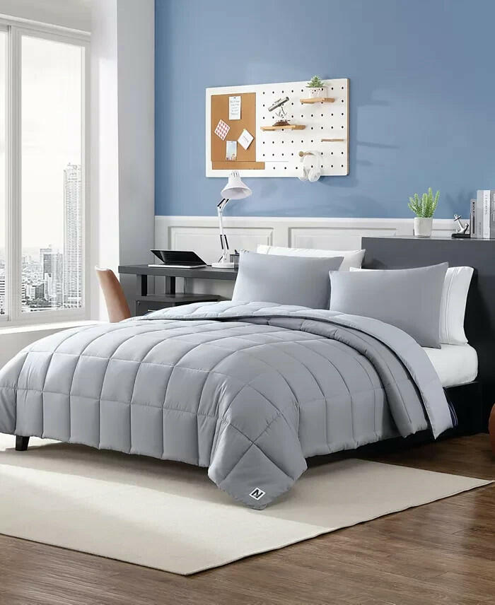 Nautica Longdale 3-Pc King Comforter Set Gray Reversible MSRP $195