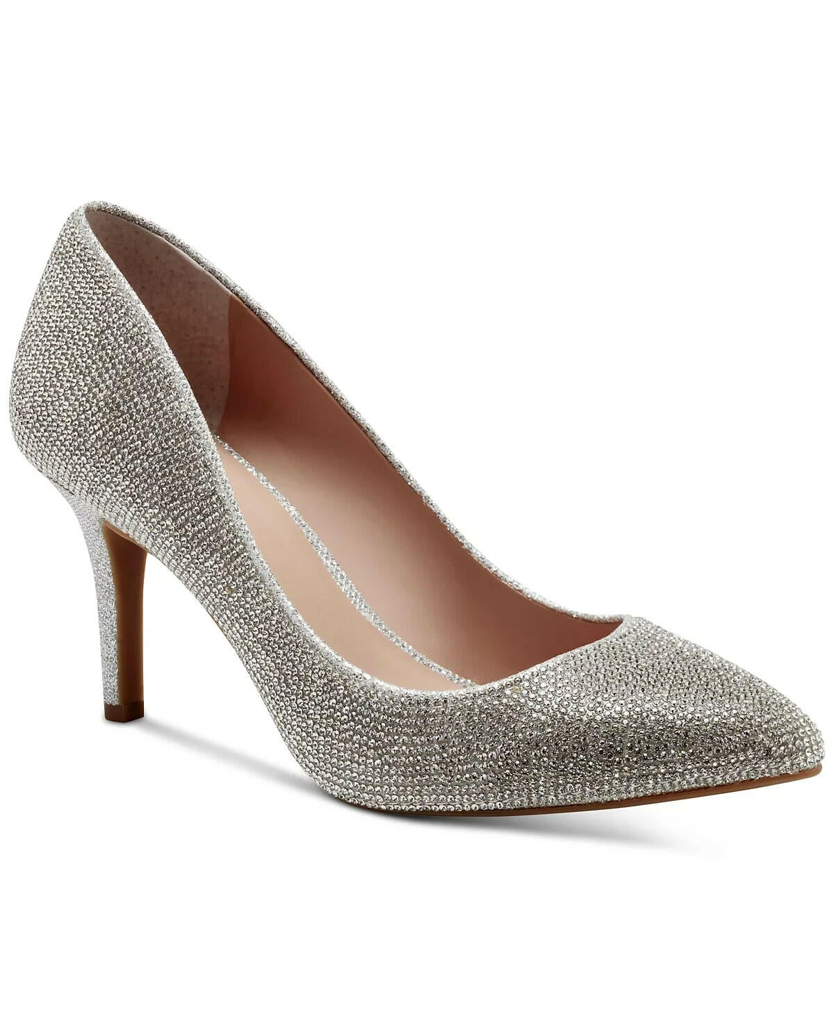 INC Womens Zitah Embellished Pointed Toe Pumps Silver Crystal 6.5 MSRP $89