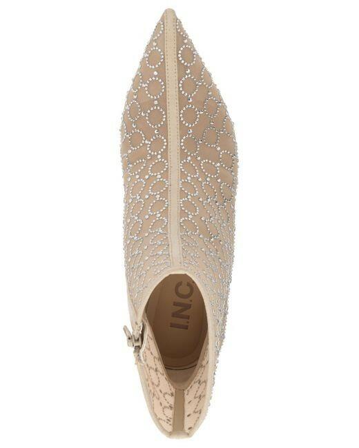 INC International Concepts Darissa Mesh Dress Bootie Nude 6 New $129