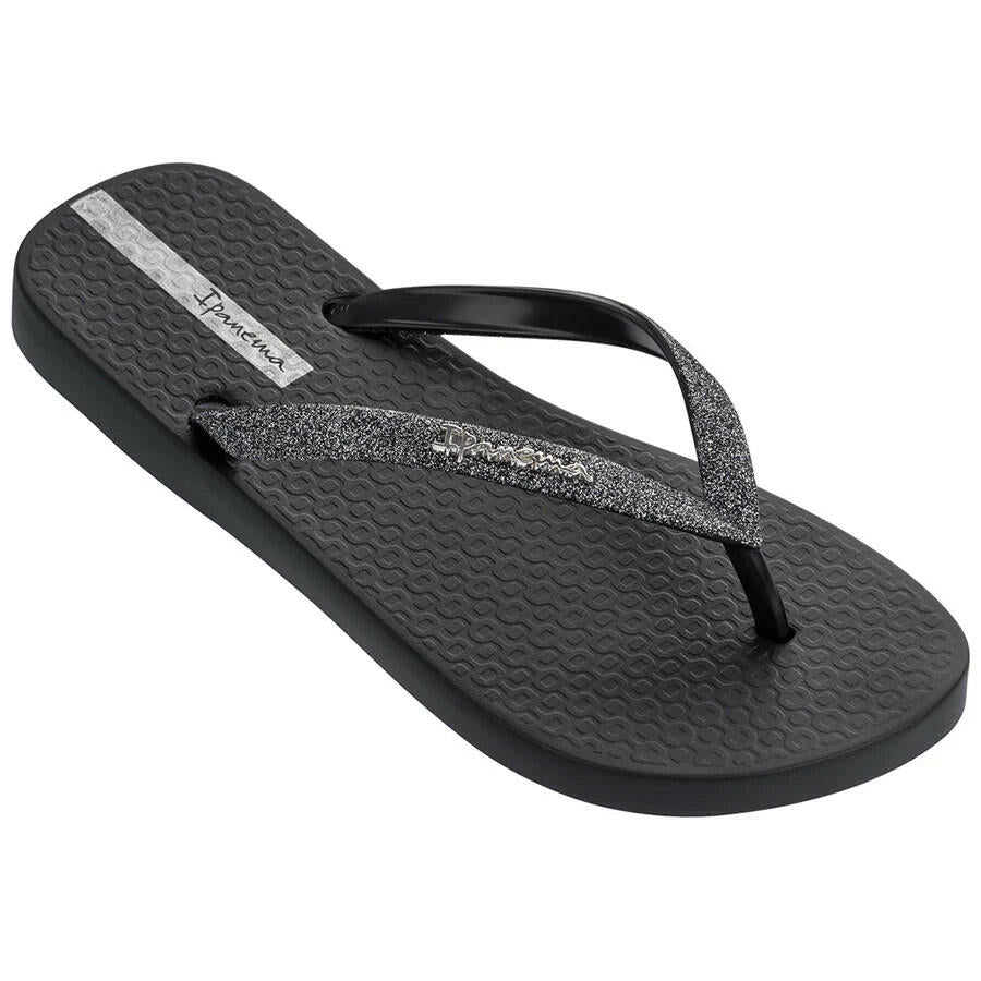 Ipanema Womens Ana Sparkle Flip Flop Sandals Black 7 New $30