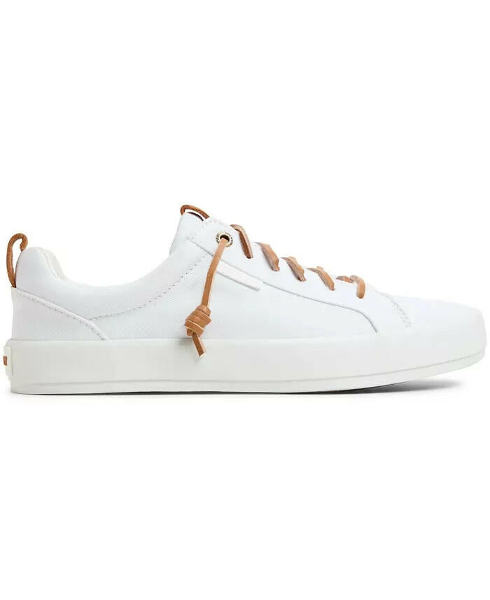 Sperry Womens Bermuda Beach Twill Lace Up Sneakers White 8 $70