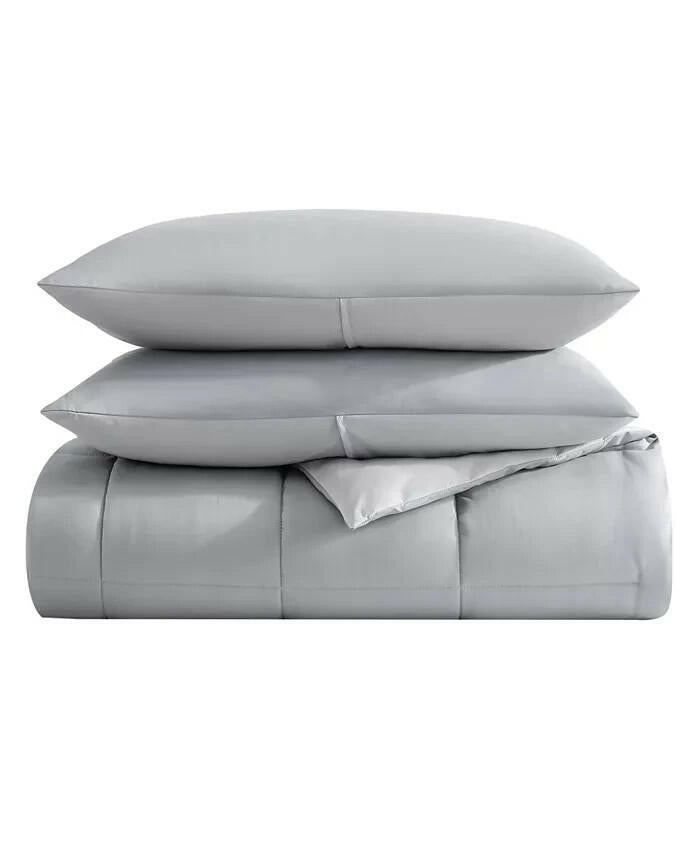 Nautica Longdale 3-Pc King Comforter Set Gray Reversible MSRP $195