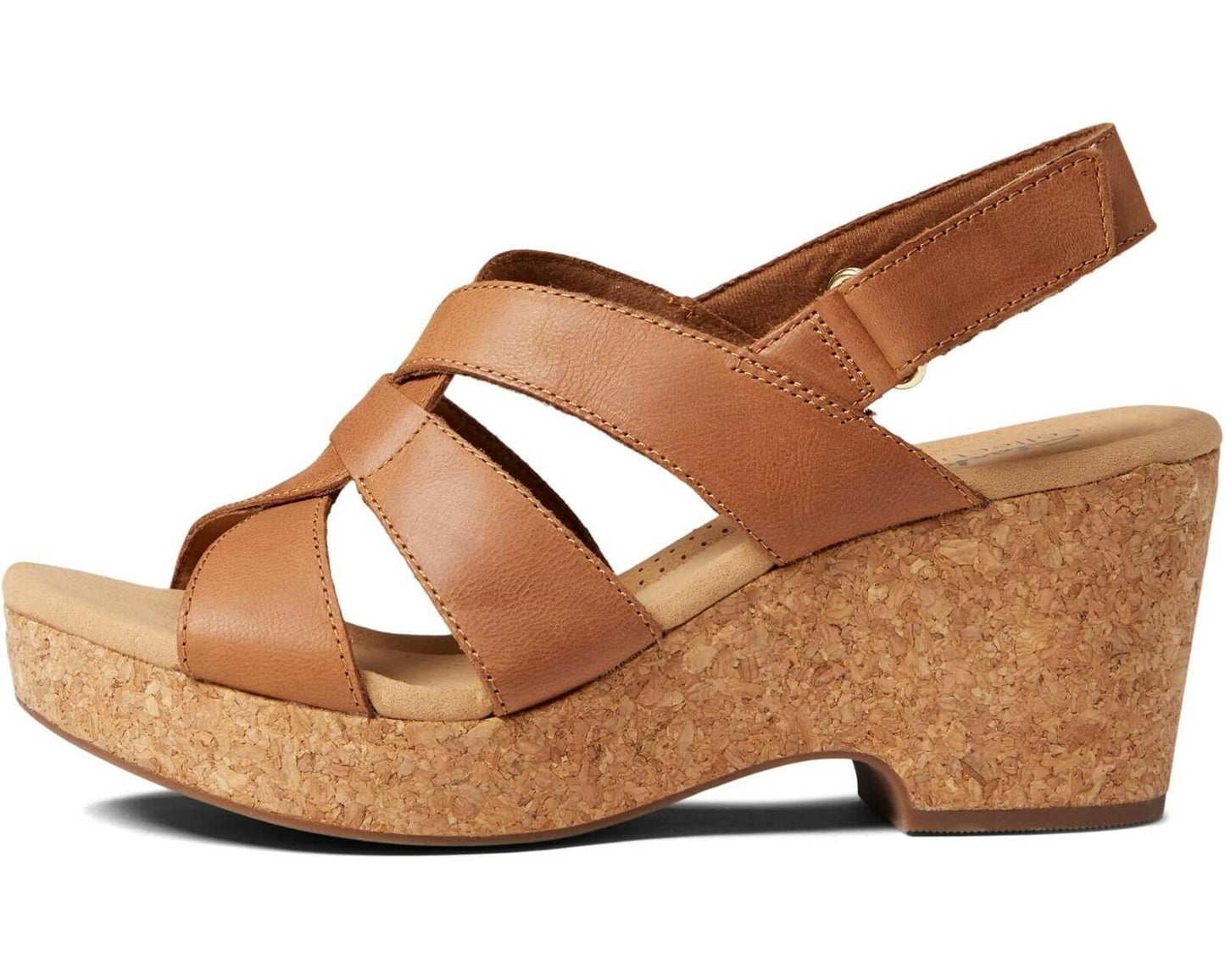 Naturalizer Adria Wedge Sandal Tan Leather 9 New MSRP $99
