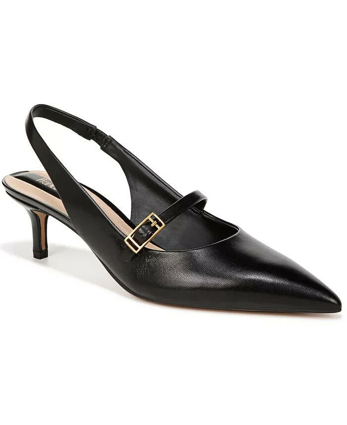 Franco Sarto Womens Khloe Kitten Heel Slingback Pumps Black 6 $125