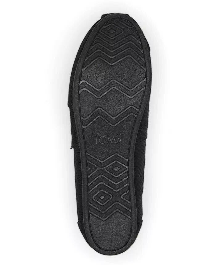 TOMS Womens Alpargata Classic Canvas Slip On Flats Black 7 New $50