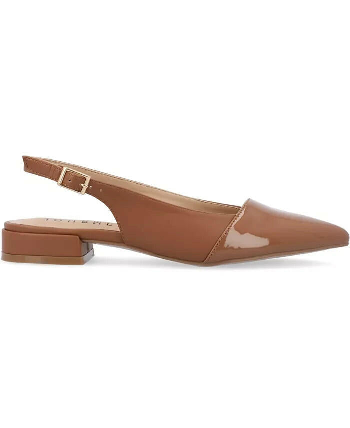 Journee Collection Womens Bertie Two Tone Slingback Flats Brown 11 New $84