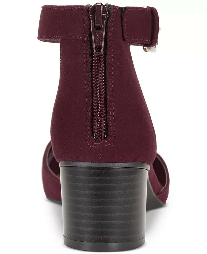 Style & Co Womens Alinaa Block Heel Dress Pumps Wine 7.5 New $80