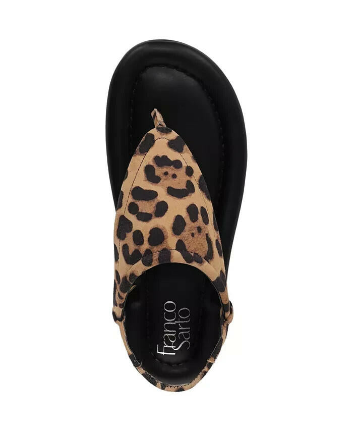 Franco Sarto Womens Jocelyn Thong Slingback Sandals Leopard 8.5 New $79