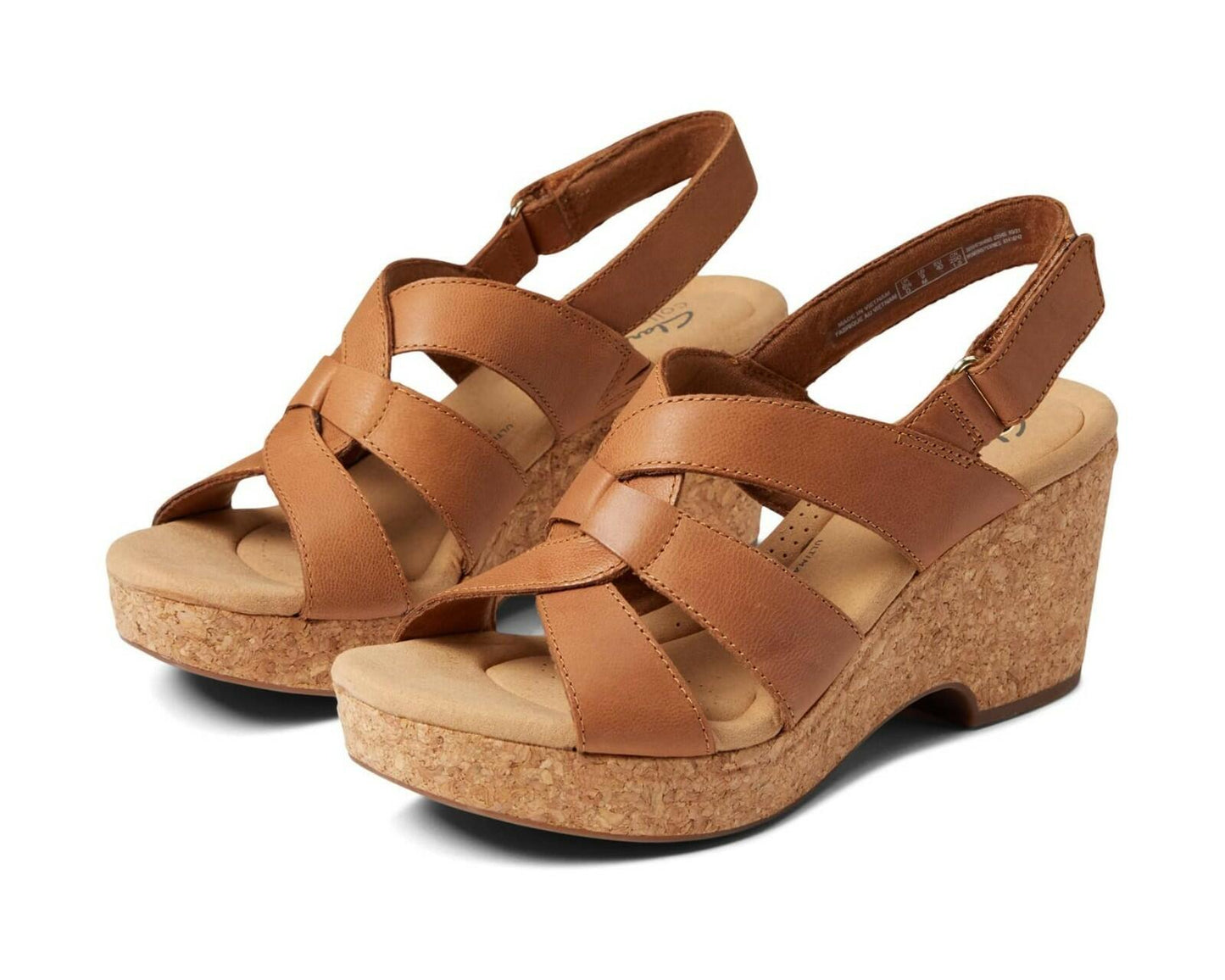 Naturalizer Adria Wedge Sandal Tan Leather 9 New MSRP $99