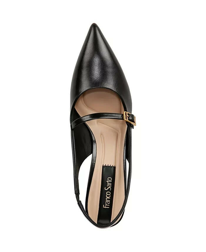 Franco Sarto Womens Khloe Kitten Heel Slingback Pumps Black 6 $125