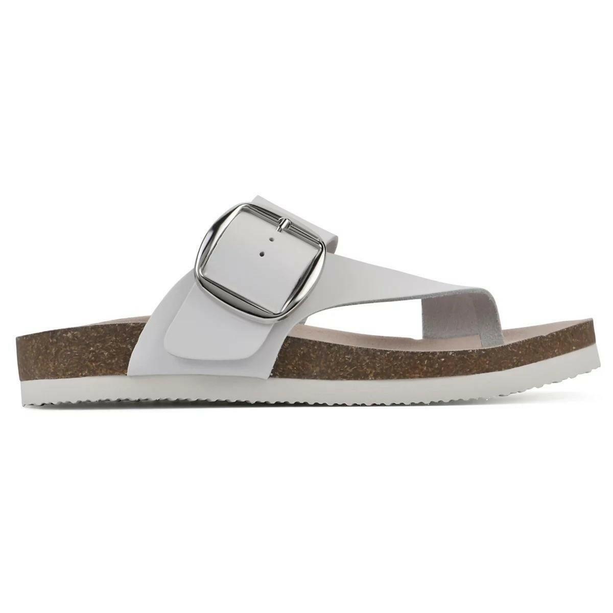 White Mountain Harley Footbed Sandals Women’s Thong Shoes White Size 8 – MSRP $5