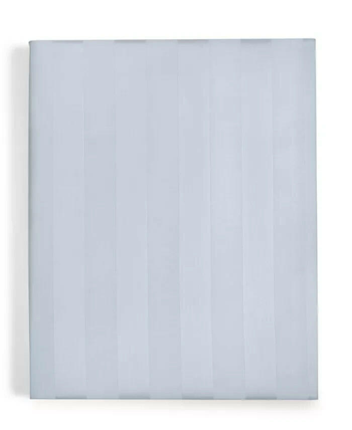 Charter Club Stripe 550TC King Flat Sheet Cotton Damask Vapor New $85