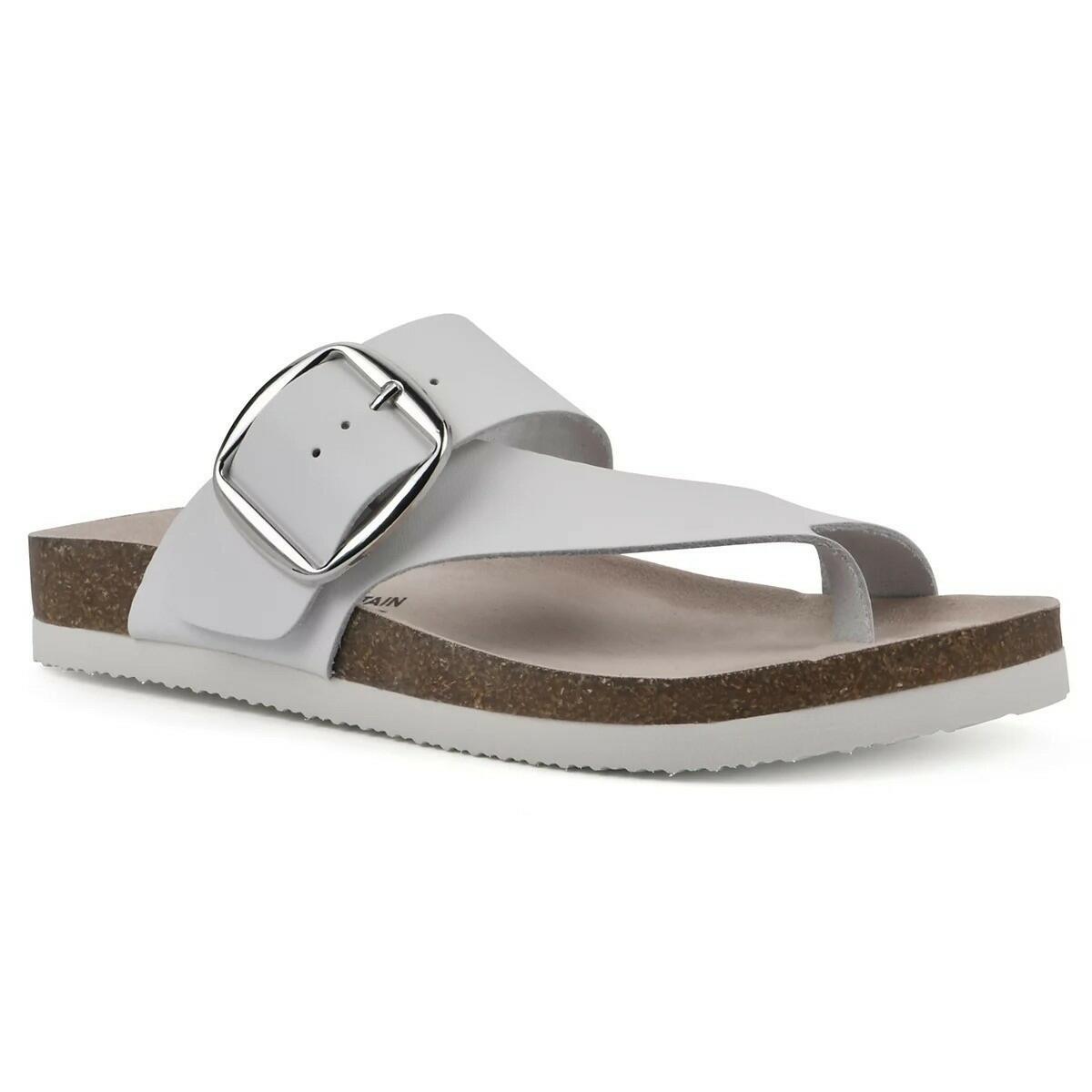 White Mountain Harley Footbed Sandals Women’s Thong Shoes White Size 8 – MSRP $5