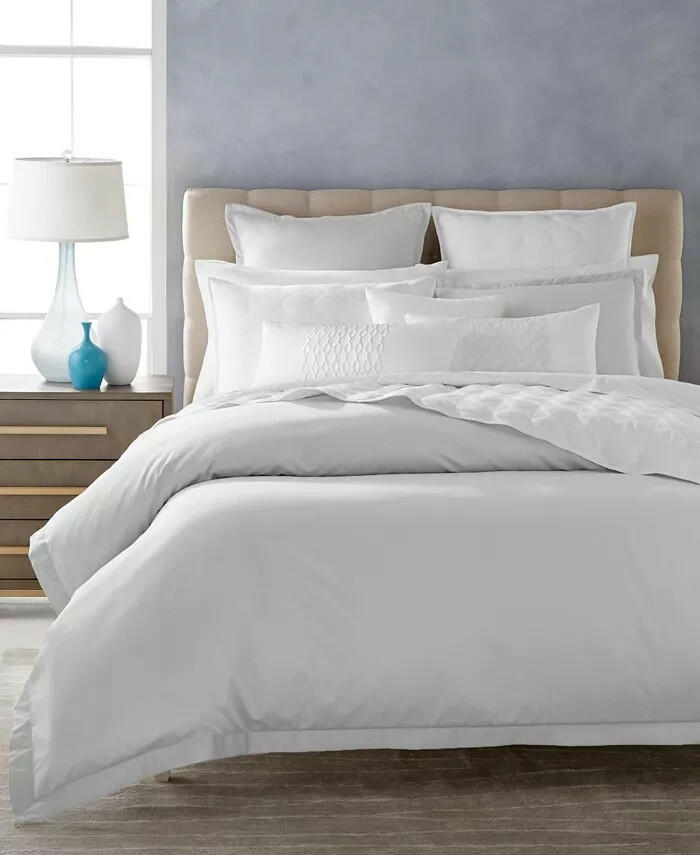 Hotel Collection 680TC King Duvet Cover Set Supima Cotton Palladium $500