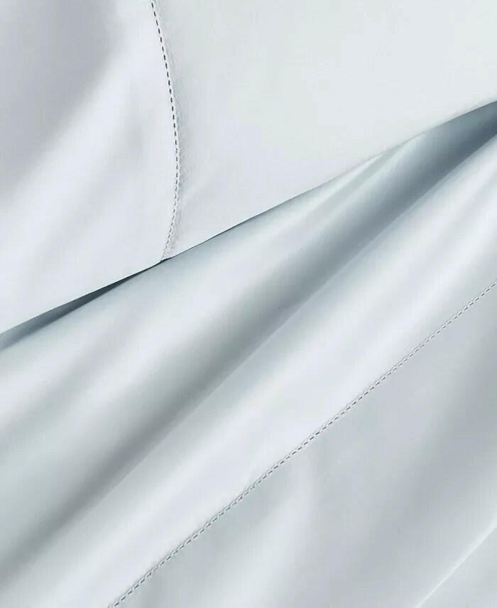 Charter Club Solid 550TC Full Sheet Set Cotton Vapor Blue Gray New $120