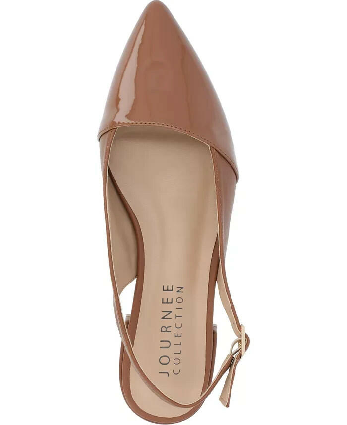 Journee Collection Womens Bertie Two Tone Slingback Flats Brown 11 New $84