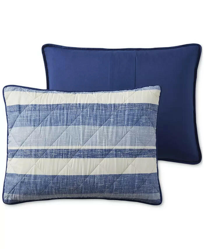 Seventh Studio Blue Stripe 3-Pc King Quilt Set Soft MSRP $100