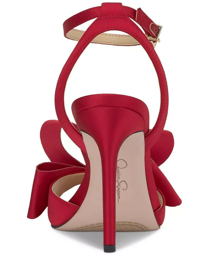 Jessica Simpson Womens Olivine Bow Stiletto Dress Sandals Red 8 $99