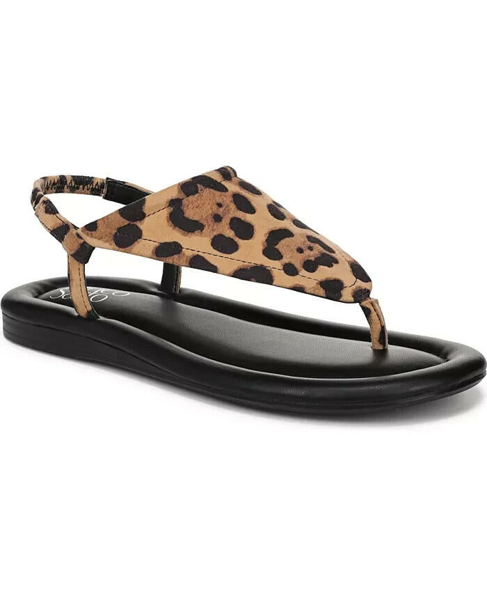Franco Sarto Womens Jocelyn Thong Slingback Sandals Leopard 8.5 New $79