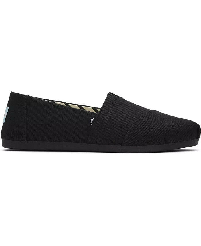 TOMS Womens Alpargata Classic Canvas Slip On Flats Black 7 New $50