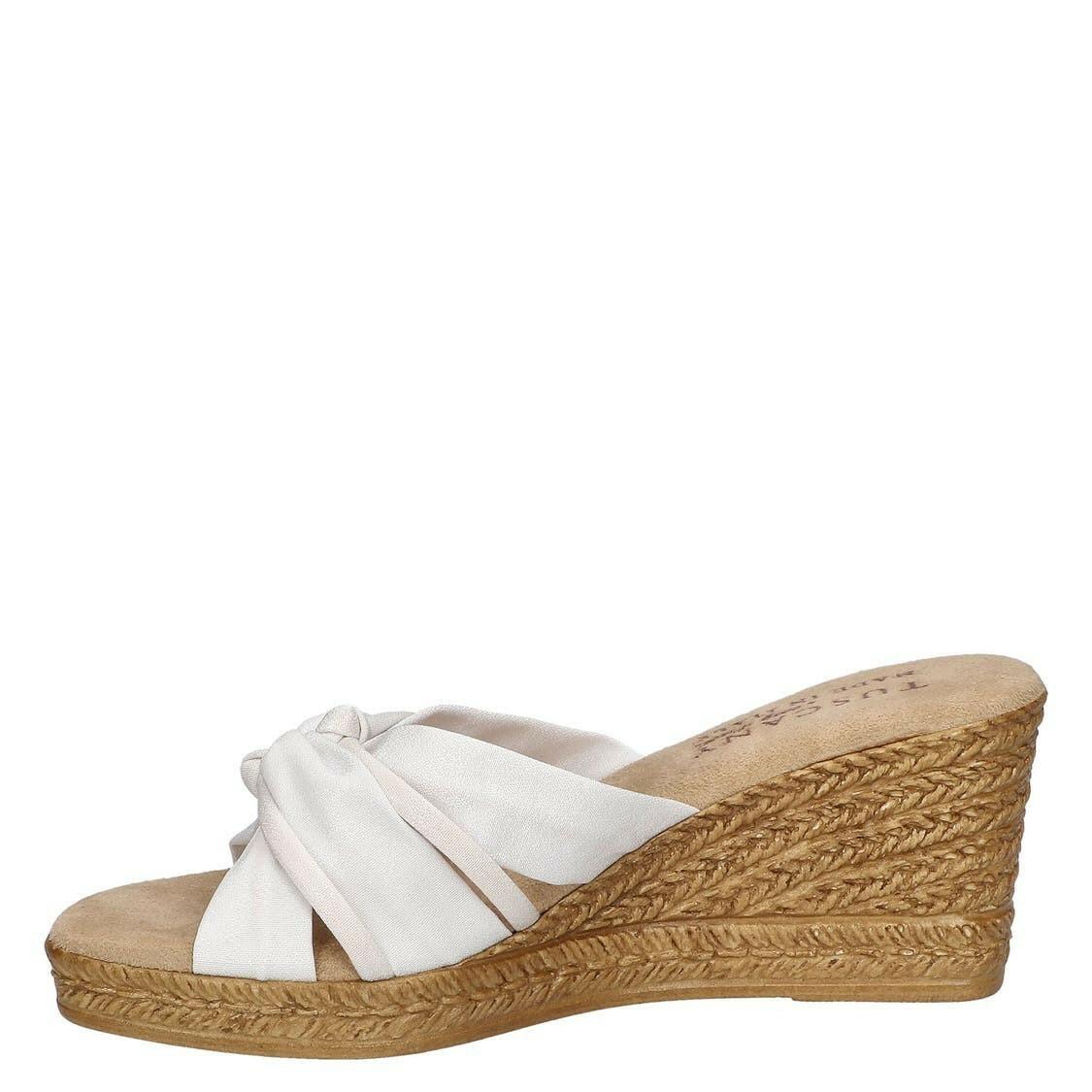 Tuscany by Easy Street Womens Ghita Casual Wedge Sandals White 8.5W MSRP $60