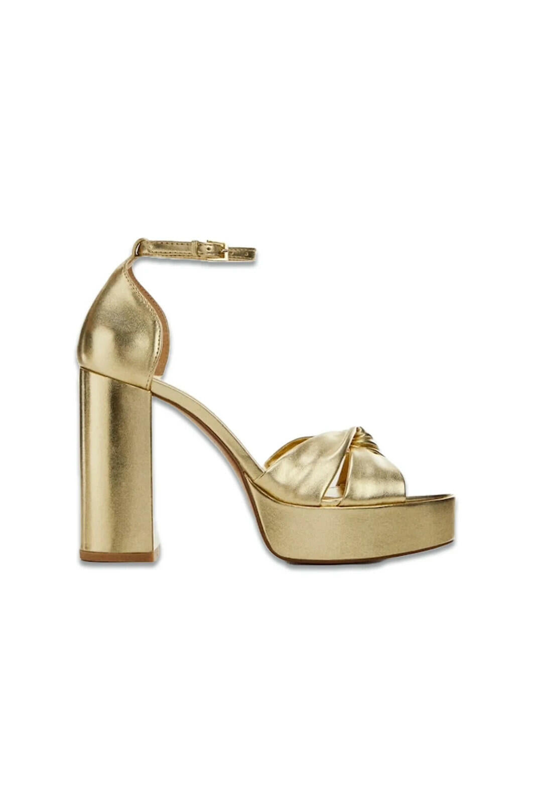 MNG Mango Womens Classic Platform Heels Gold EU 39 / US 8 New $100