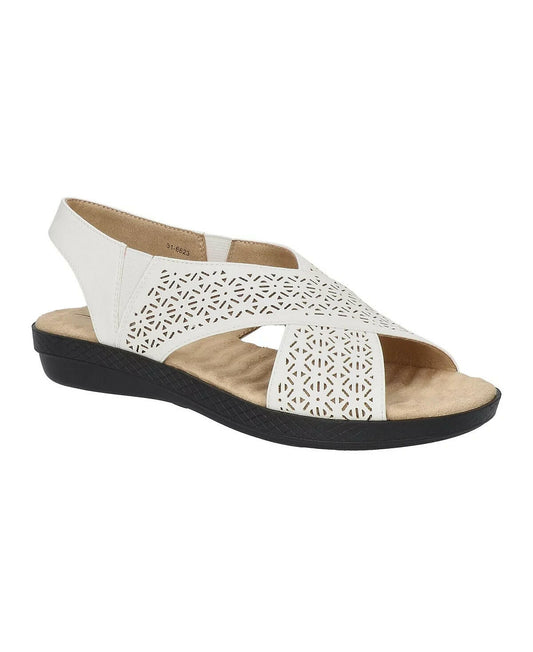 Easy Street Womens Claudia Comfort Wave Sandals White 6 WW MSRP $55