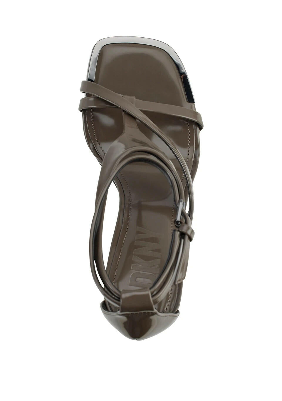 DKNY Womens Audrey Strappy Heeled Sandals Mushroom Brown 7 MSRP $119