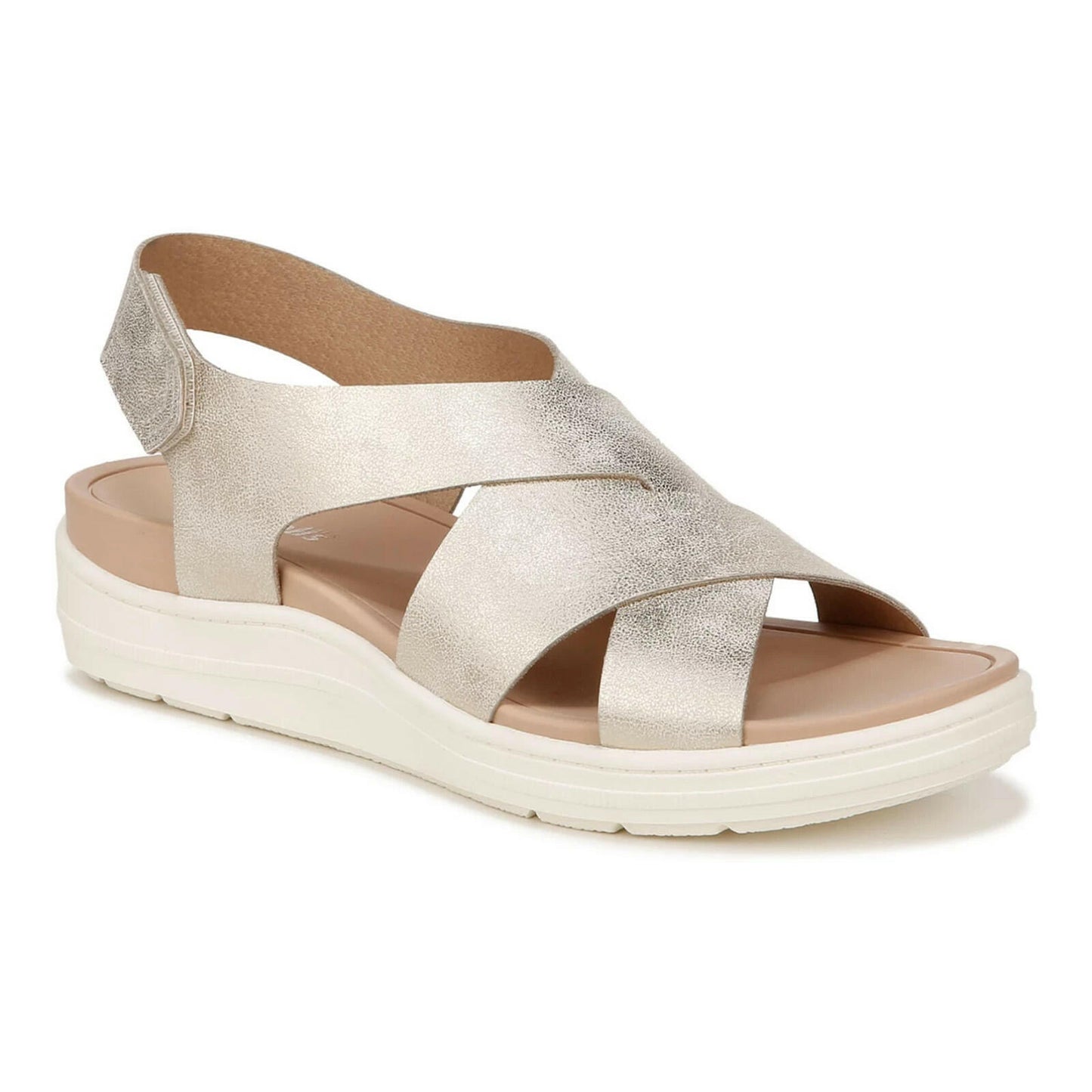 Dr Scholls Womens Time Off Strappy Sandals Gold Size 8 New $100