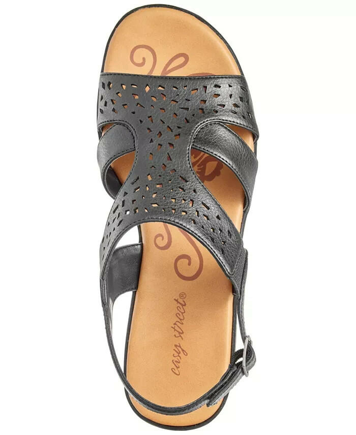 Easy Street Womens Bolt Slingback Sandals Black Size 8 New $69