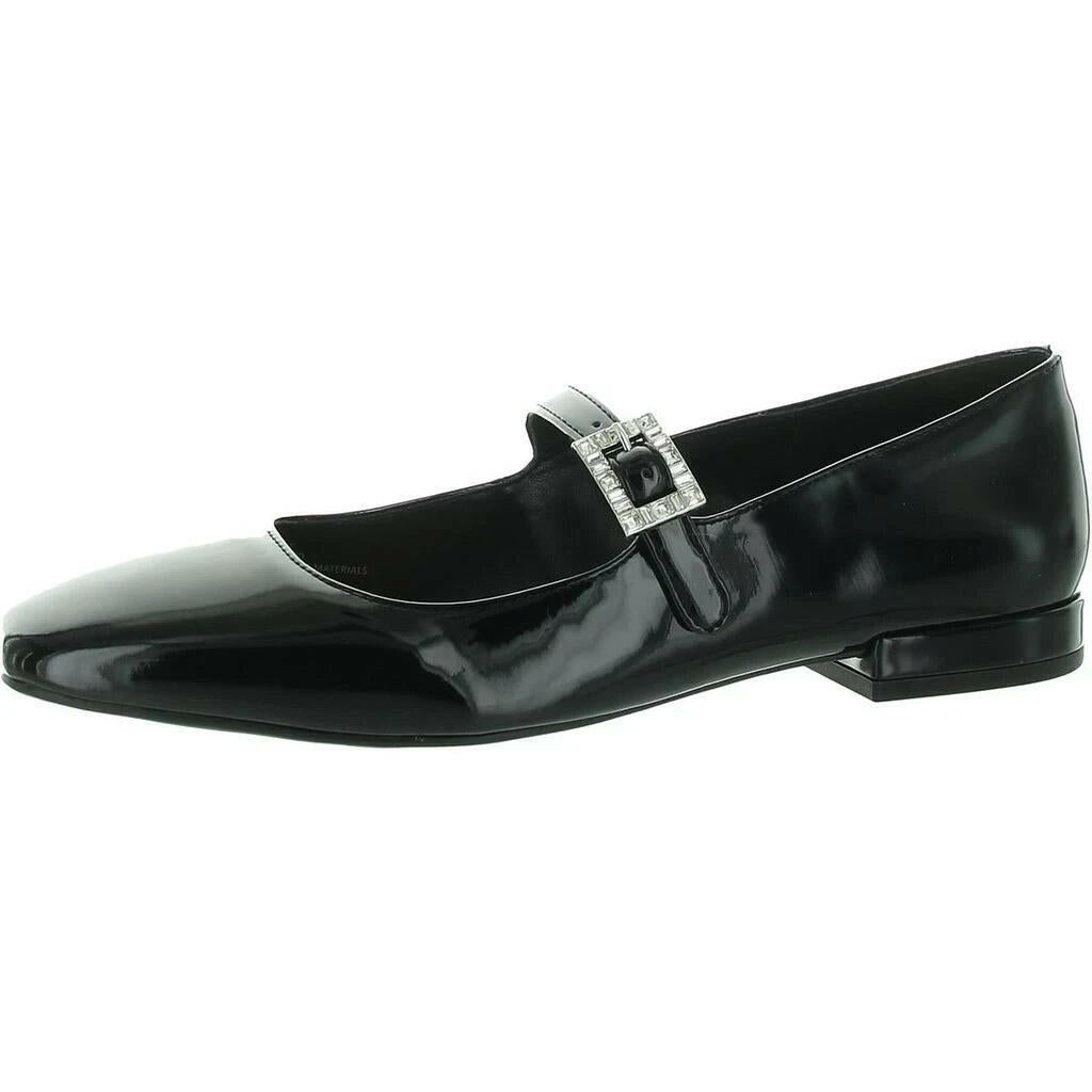 On 34th Womens Saadet Rhinestone Buckle Mary Jane Flats Black 8.5 MSRP $79