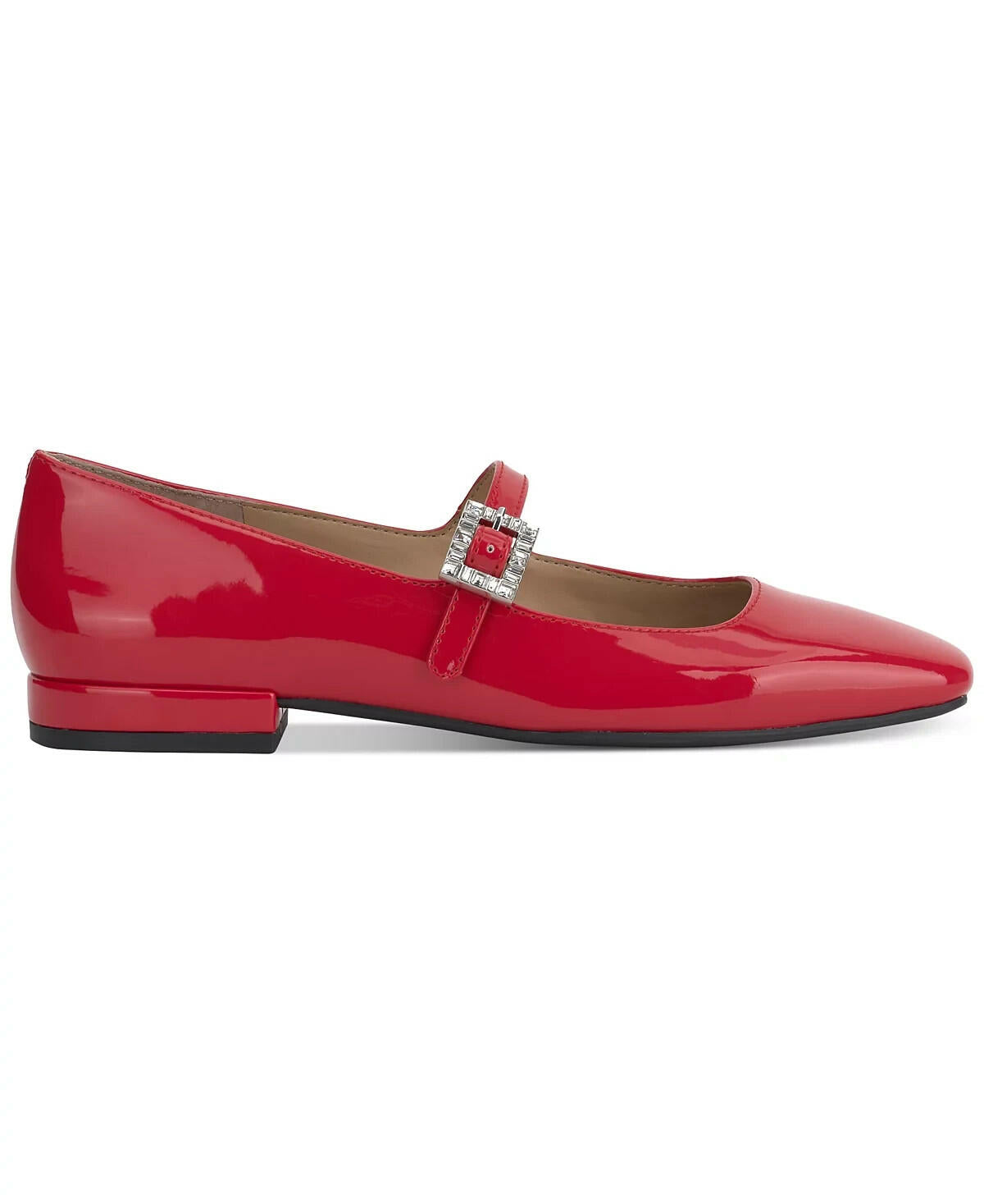 On 34th Womens Saadet Rhinestone Buckle Mary Jane Flats Red 7.5 MSRP $79