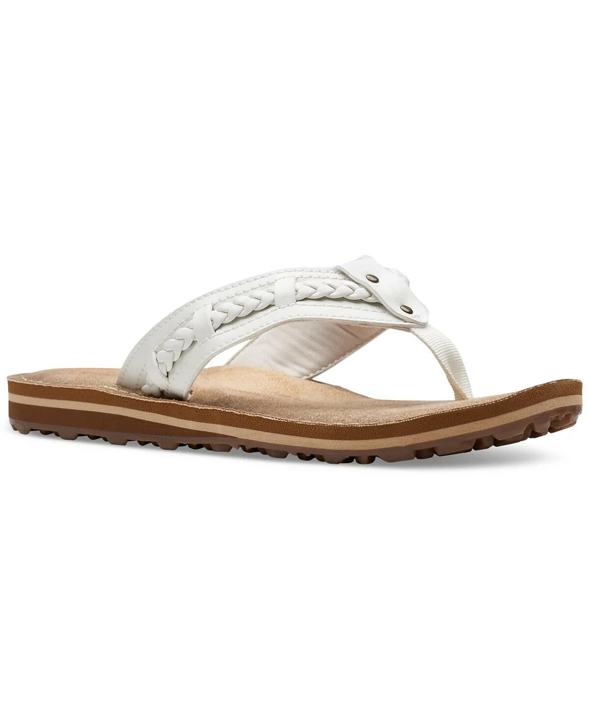 Clarks Womens Fenner Nerice Flip Flops Off White Size 10 MSRP $69