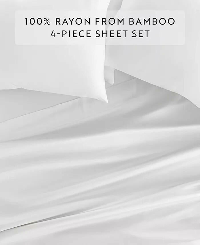 ienjoy Home Bamboo 4-Pc California King Sheet Set Gray Soft Cooling MSRP $276