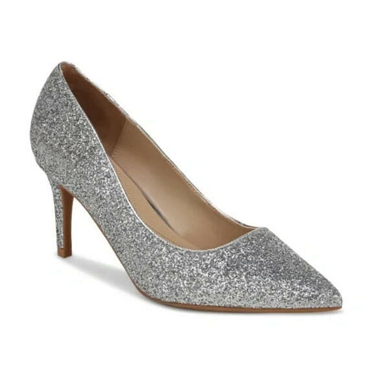 On 34th Womens Jeules Pointed Toe Slip On Pumps Silver 9.5 MSRP $79